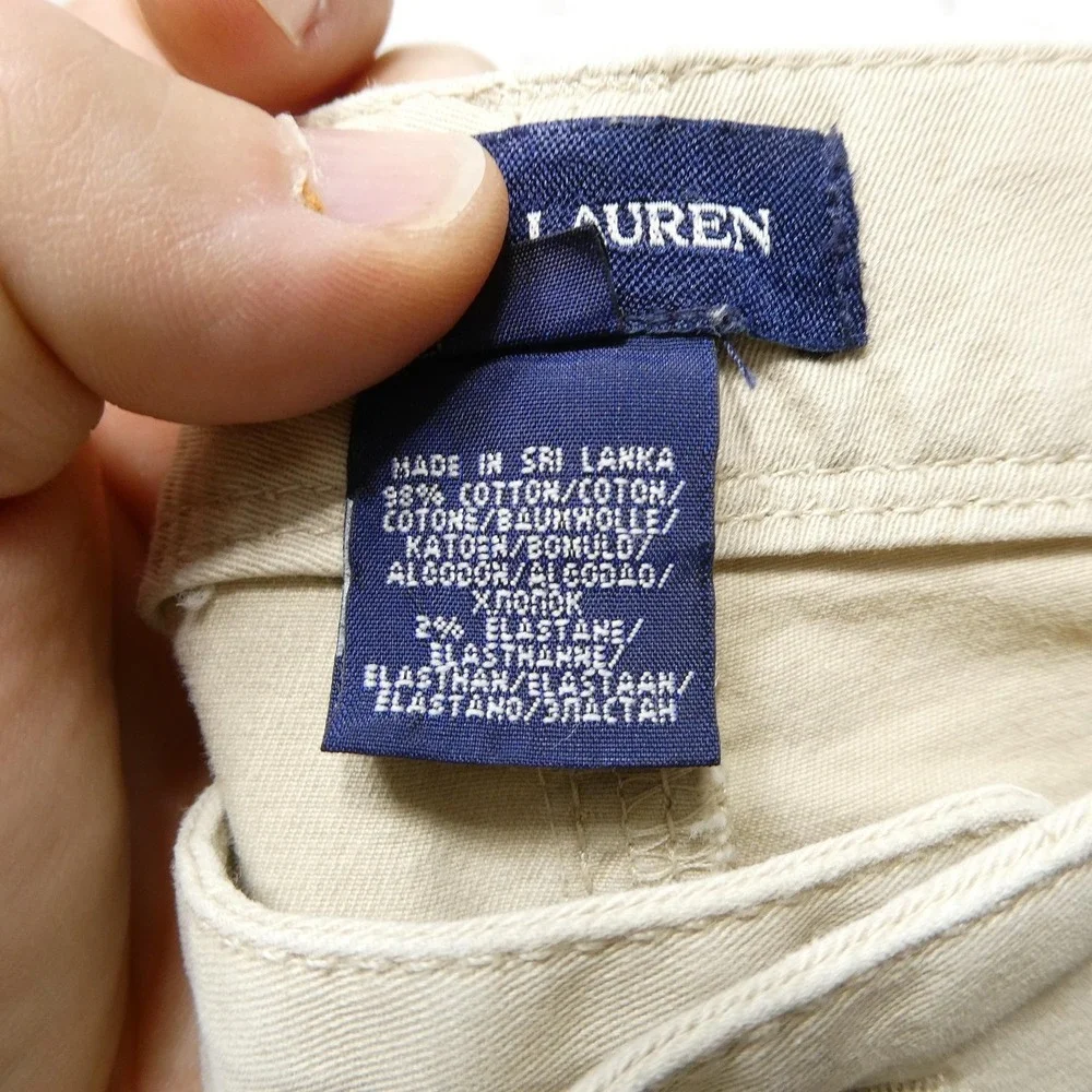 Ralph Lauren Pants Boys 12 Beige Twill Khakis Stretch Zip Fly NWT School